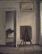 Vilhelm Hammershoi Interior with the Artists Easel oil on canvas